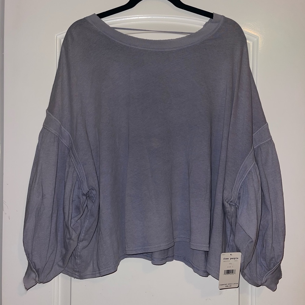 NWT free people top with peplum sleeve